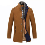 Mandarin Collar Wool Coat